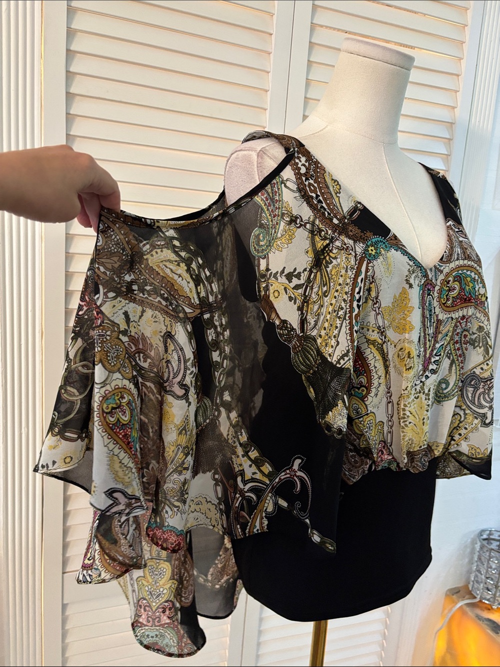 Or a Fargo Paisley Blouse in Black & Multicolor, M